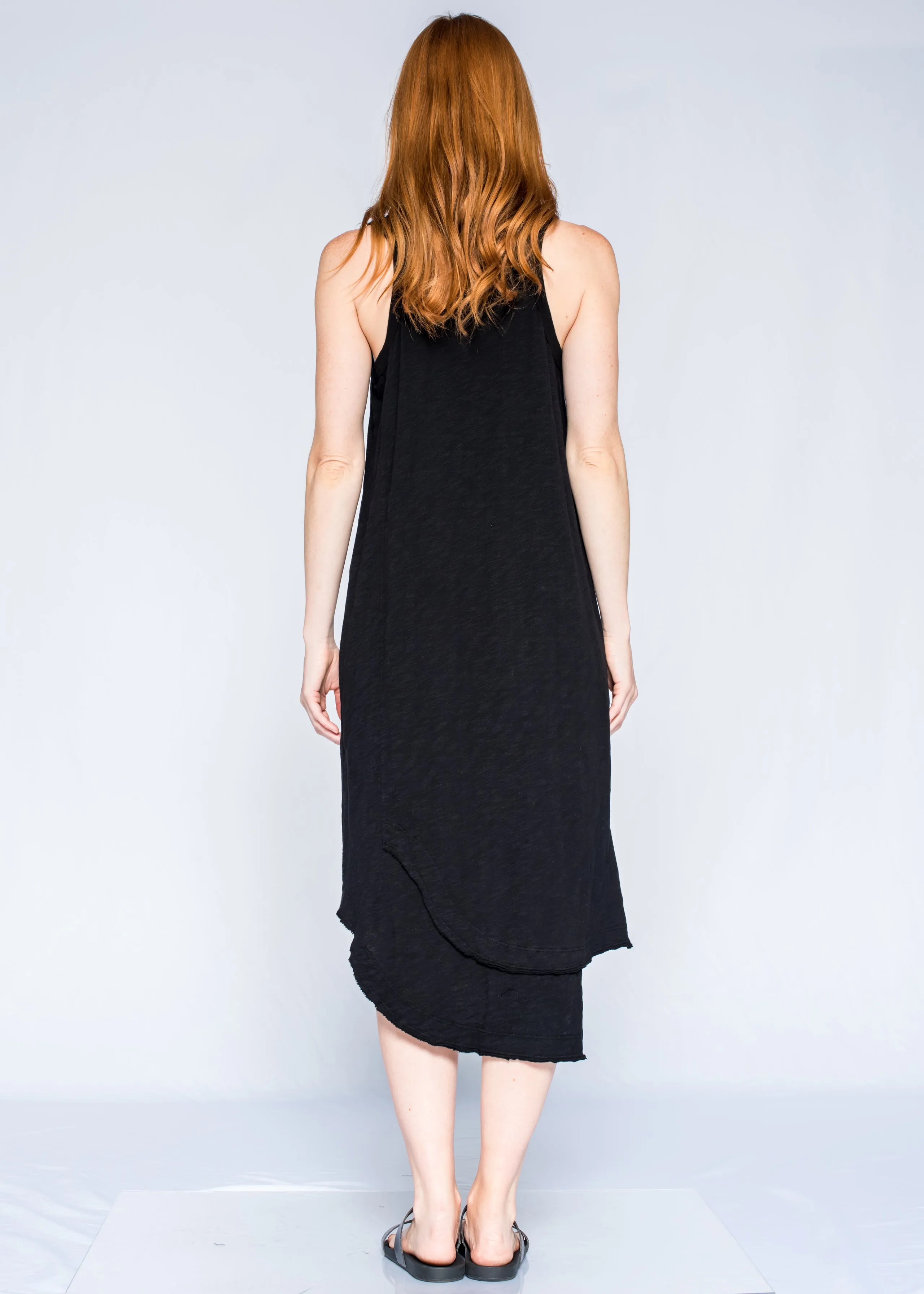 Slim Midcalf Fractured Shirttail Tank Dress
