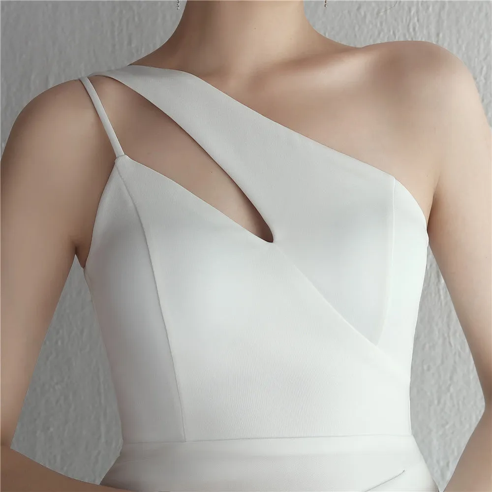 Slim One Shoulder Long Party Evening Dress Slim Mermaid Dress