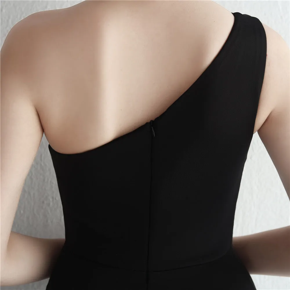 Slim One Shoulder Long Party Evening Dress Slim Mermaid Dress