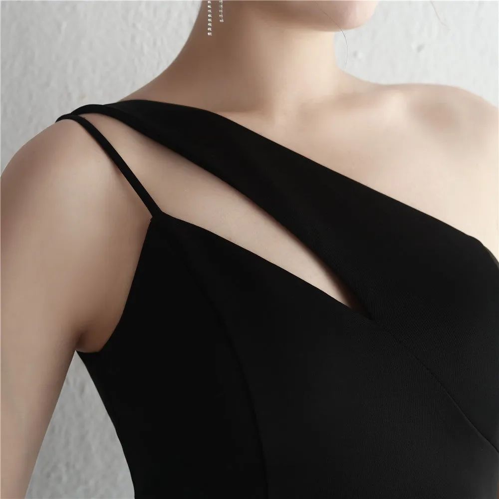 Slim One Shoulder Long Party Evening Dress Slim Mermaid Dress