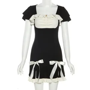 Slim Ribbon Ruffle Summer Dress