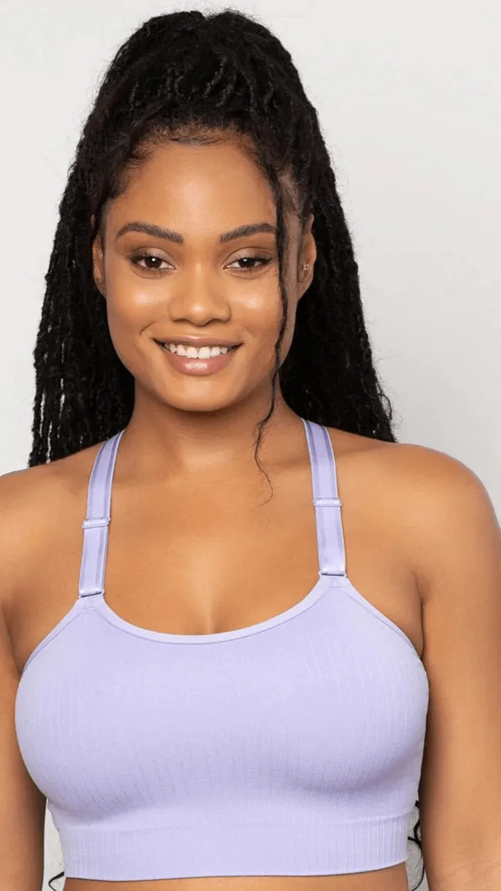 Smooth Seamless Wireless Longline Bra - Lavender Mist