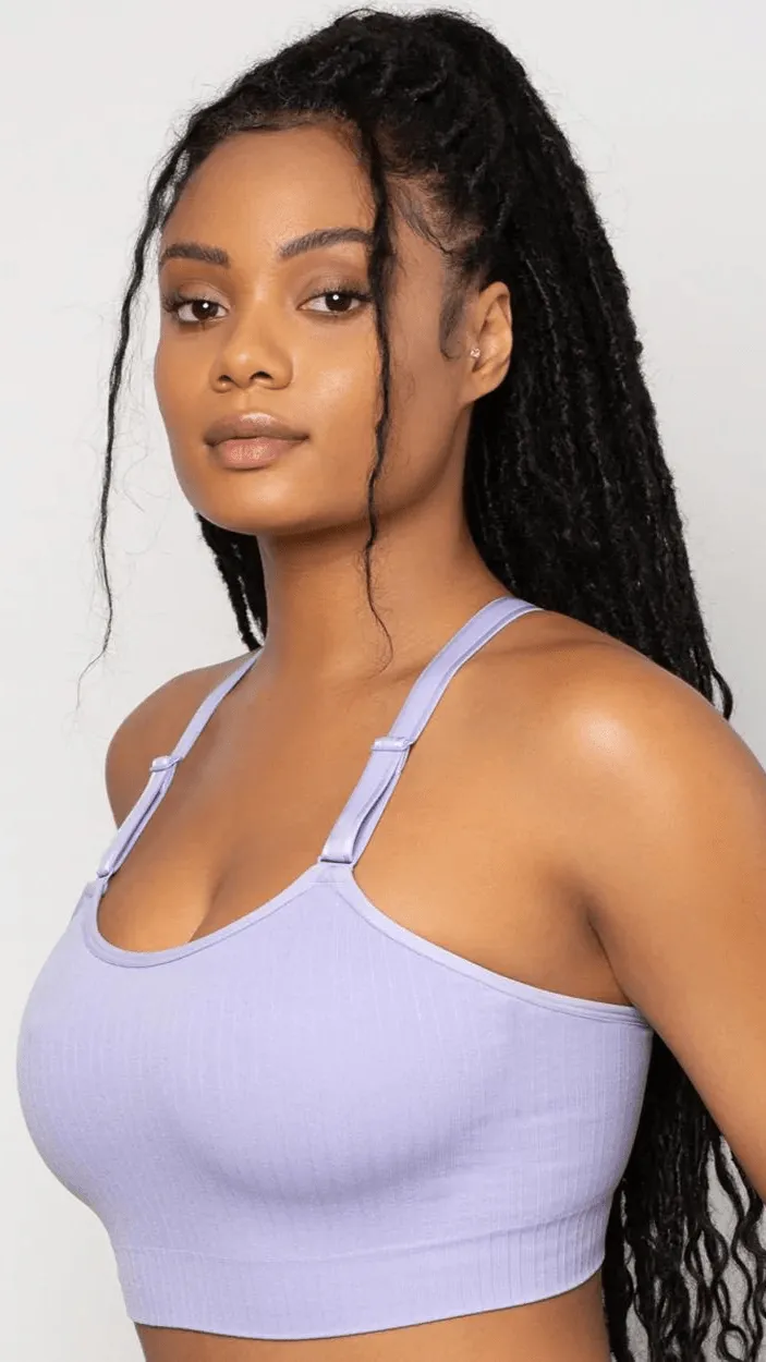 Smooth Seamless Wireless Longline Bra - Lavender Mist
