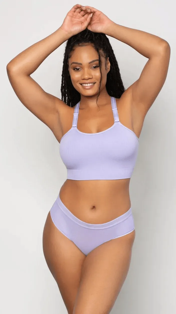 Smooth Seamless Wireless Longline Bra - Lavender Mist