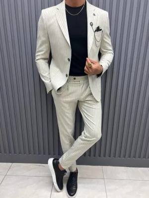 Sorento Gray Slim Fit Linen Suit