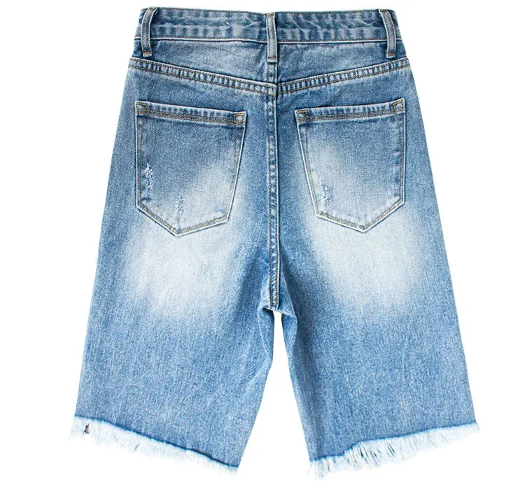 STRAIGHT LOOSE HIGH WAIST MIDDLE PANTS JEANS