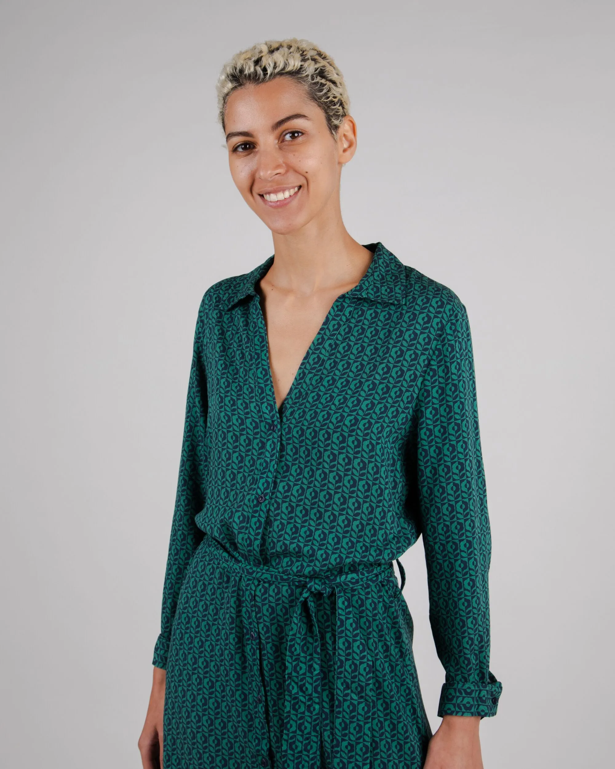 Sunflower Long Vneck Dress Green