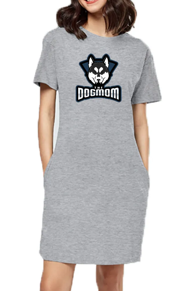 T-shirt Dress With Pockets - The Dogmom Husky (6 Colours) (Slim Fit)
