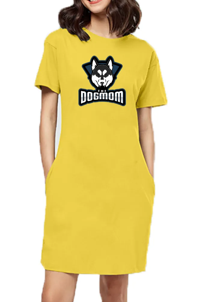 T-shirt Dress With Pockets - The Dogmom Husky (6 Colours) (Slim Fit)
