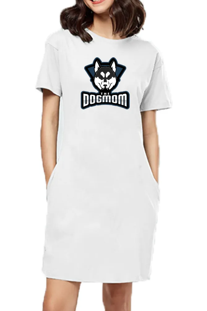 T-shirt Dress With Pockets - The Dogmom Husky (6 Colours) (Slim Fit)