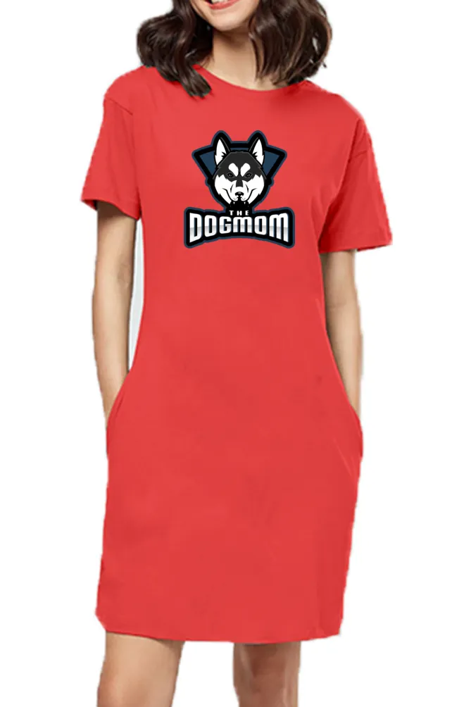 T-shirt Dress With Pockets - The Dogmom Husky (6 Colours) (Slim Fit)
