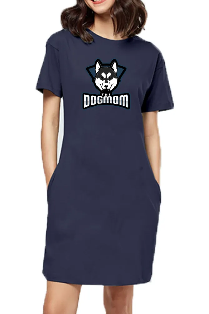 T-shirt Dress With Pockets - The Dogmom Husky (6 Colours) (Slim Fit)