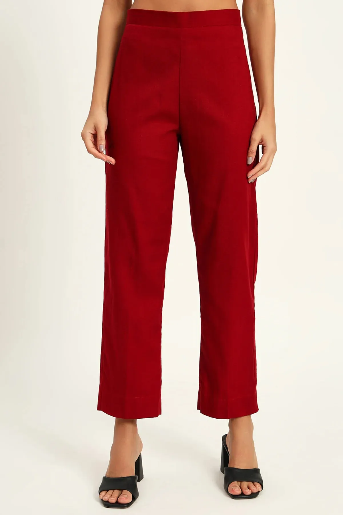 Tailored Vest Kurta Pant Set, Maroon