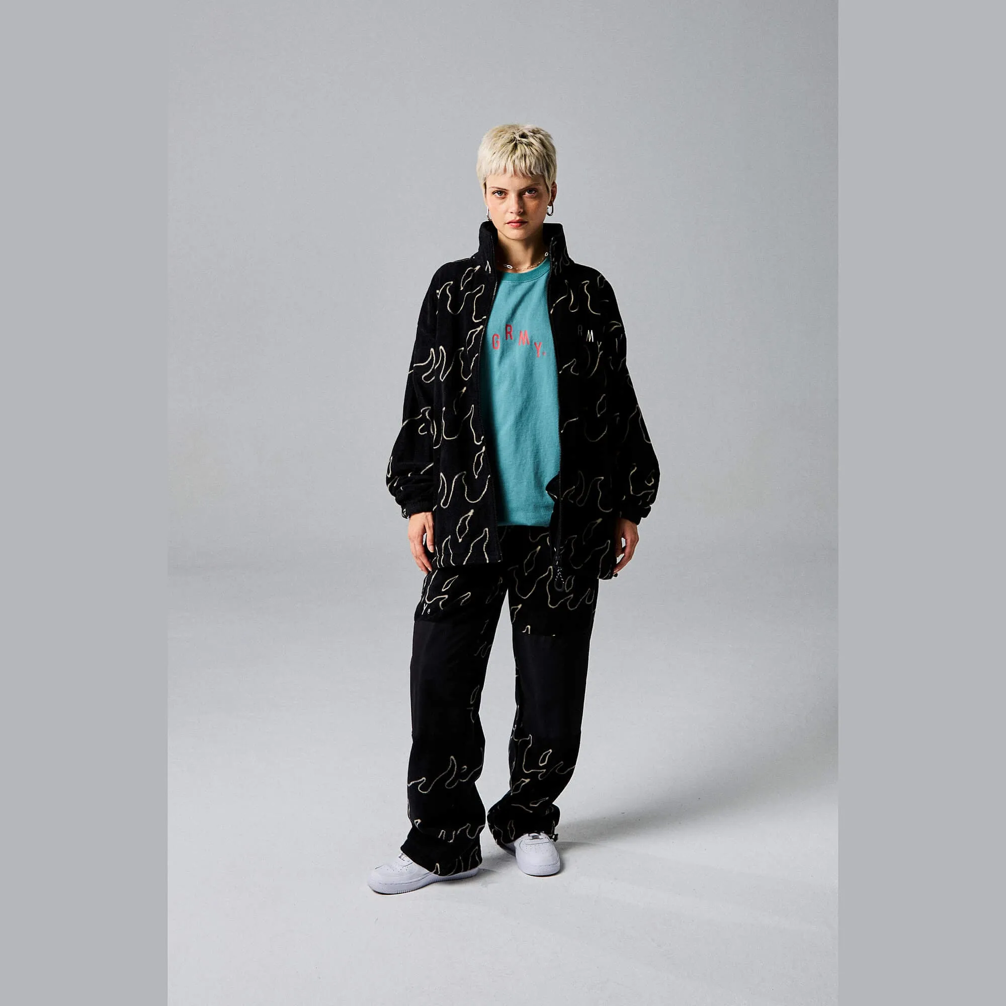 Tepláky Grimey Wear Voodoo Child Polar Fleece Track Pants čierne