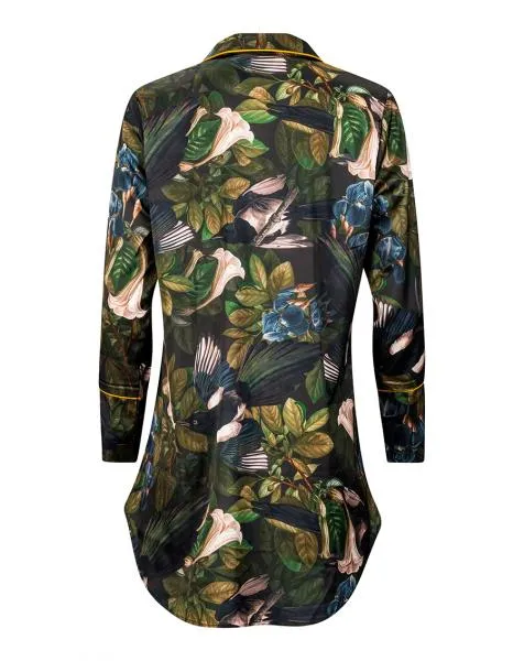 The Satin Sleepshirt - Iris & Swallows -