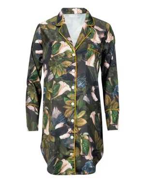 The Satin Sleepshirt - Iris & Swallows -