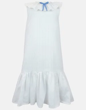 Tilly: Textured white  drop waist dress