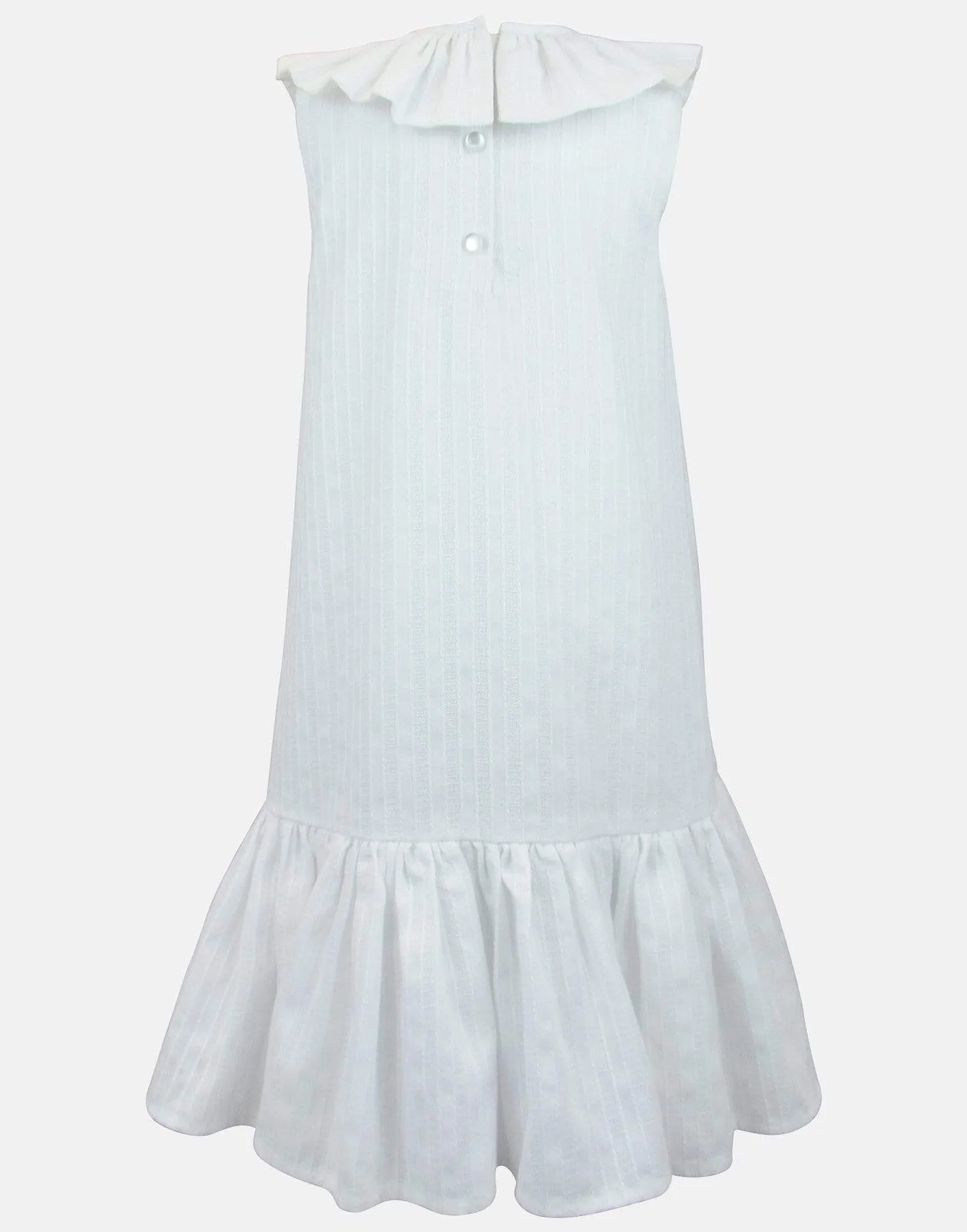 Tilly: Textured white  drop waist dress