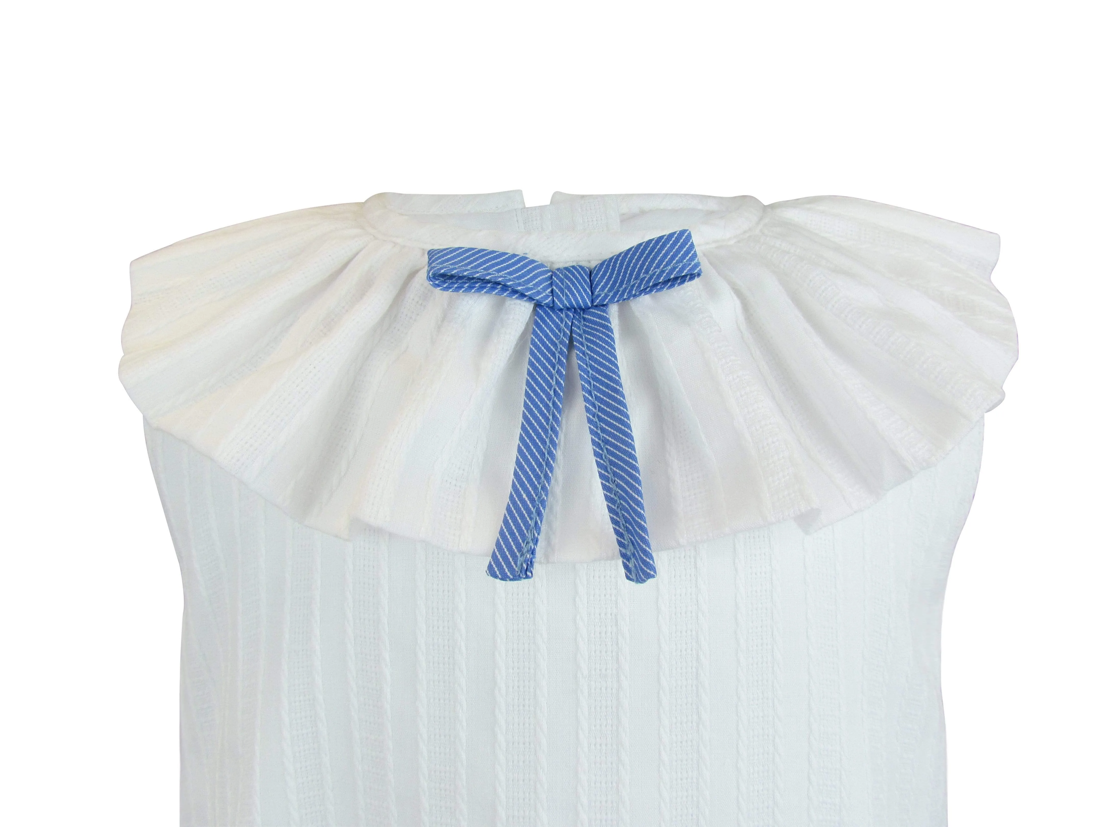 Tilly: Textured white  drop waist dress