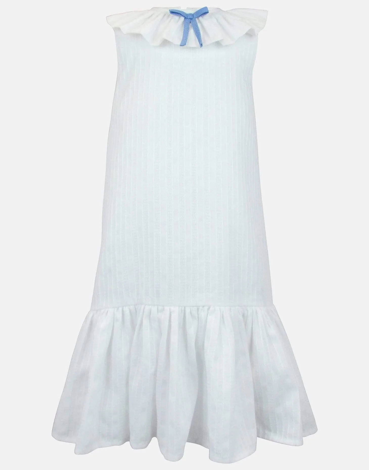 Tilly: Textured white  drop waist dress