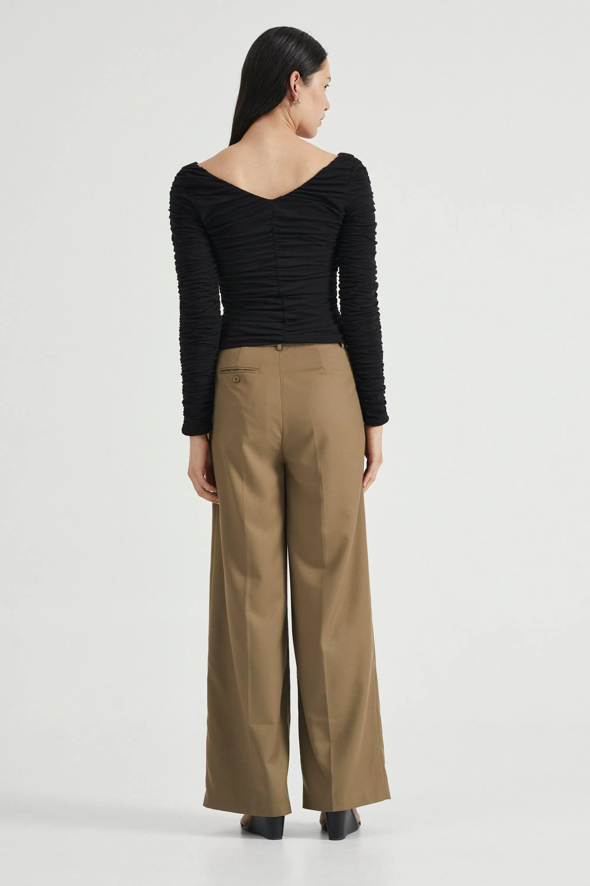 TIME AGAIN GATHERED TOP | BLACK