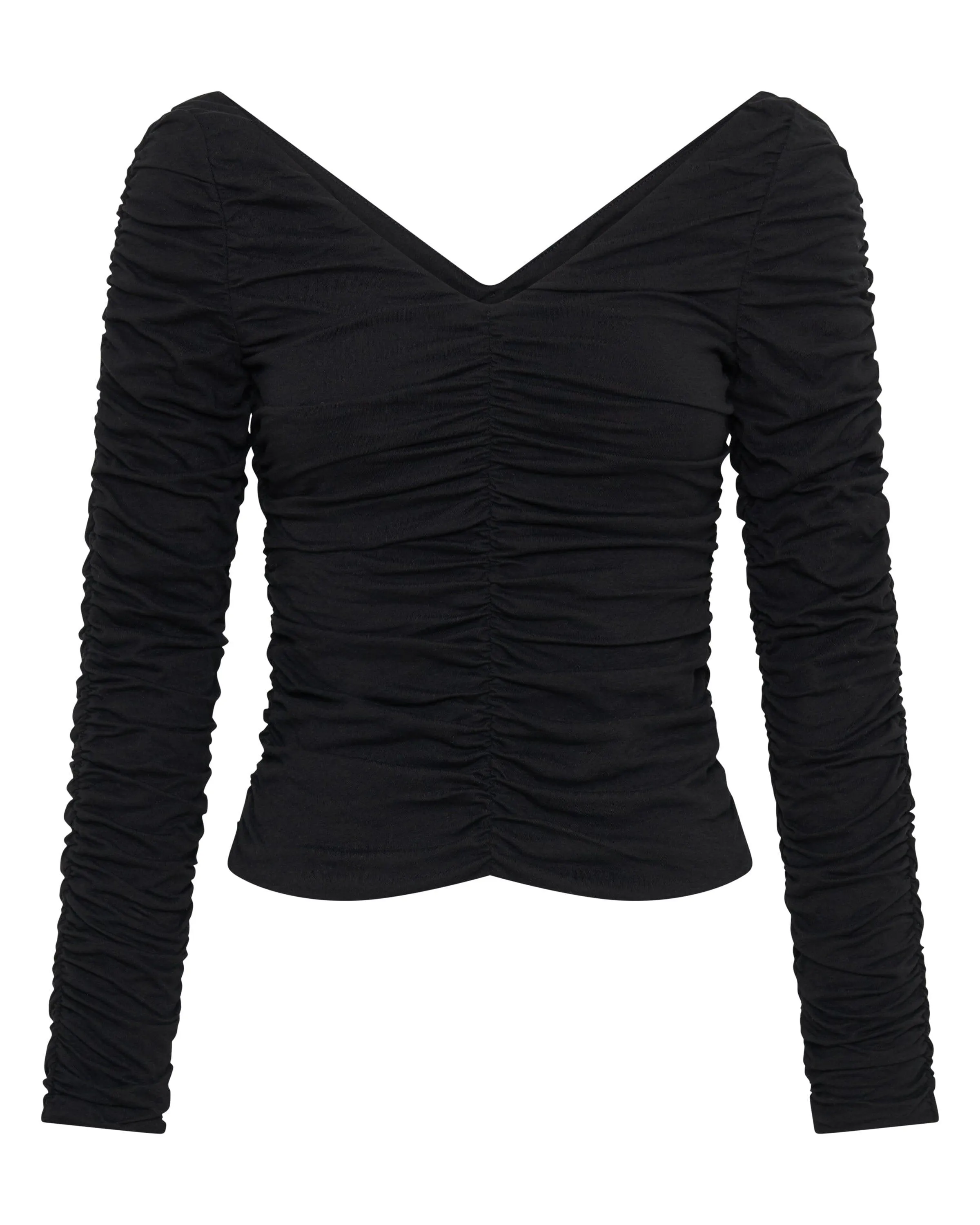 TIME AGAIN GATHERED TOP | BLACK