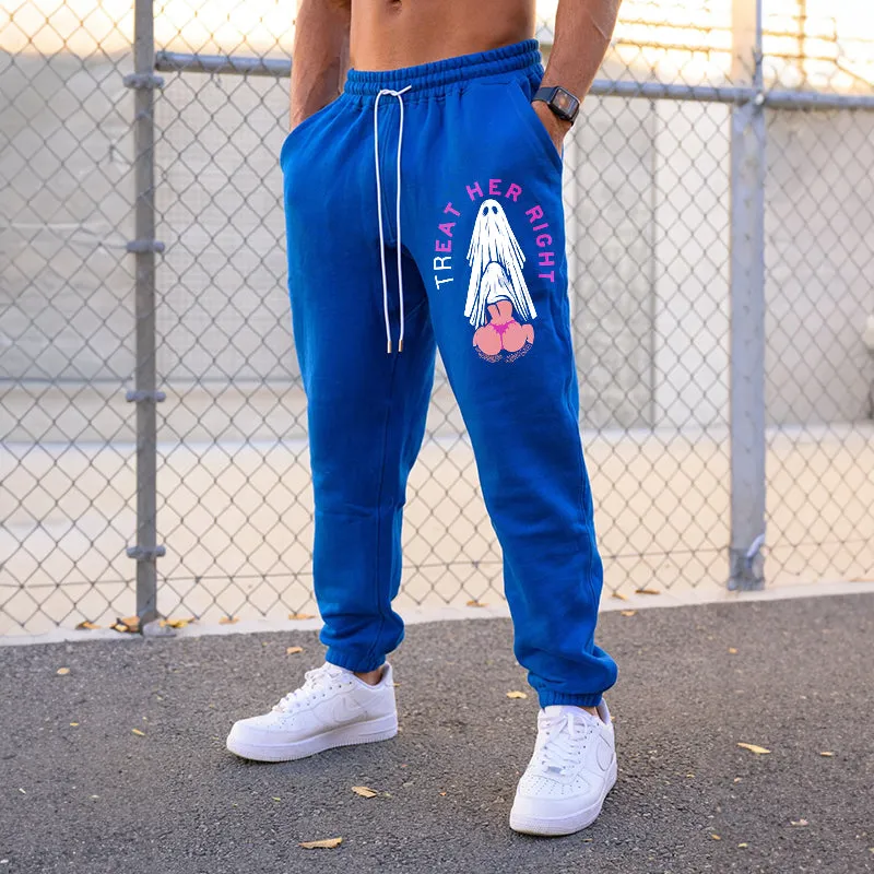 TREAT HER RIGHT Sexy Lady Ghost Graphic Casual Print Joggers