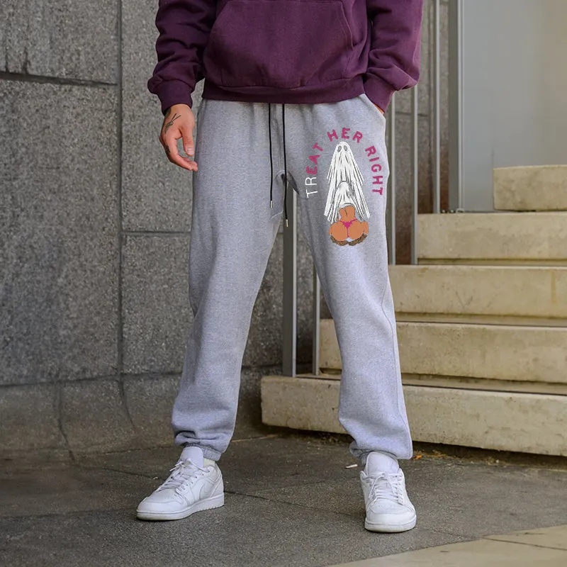 TREAT HER RIGHT Sexy Lady Ghost Graphic Casual Print Joggers