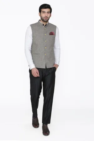 Tweed Wool Grey Modi Nehru Jacket