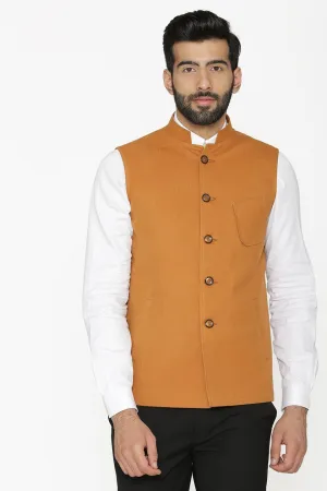Tweed Wool Orange Modi Nehru Jacket
