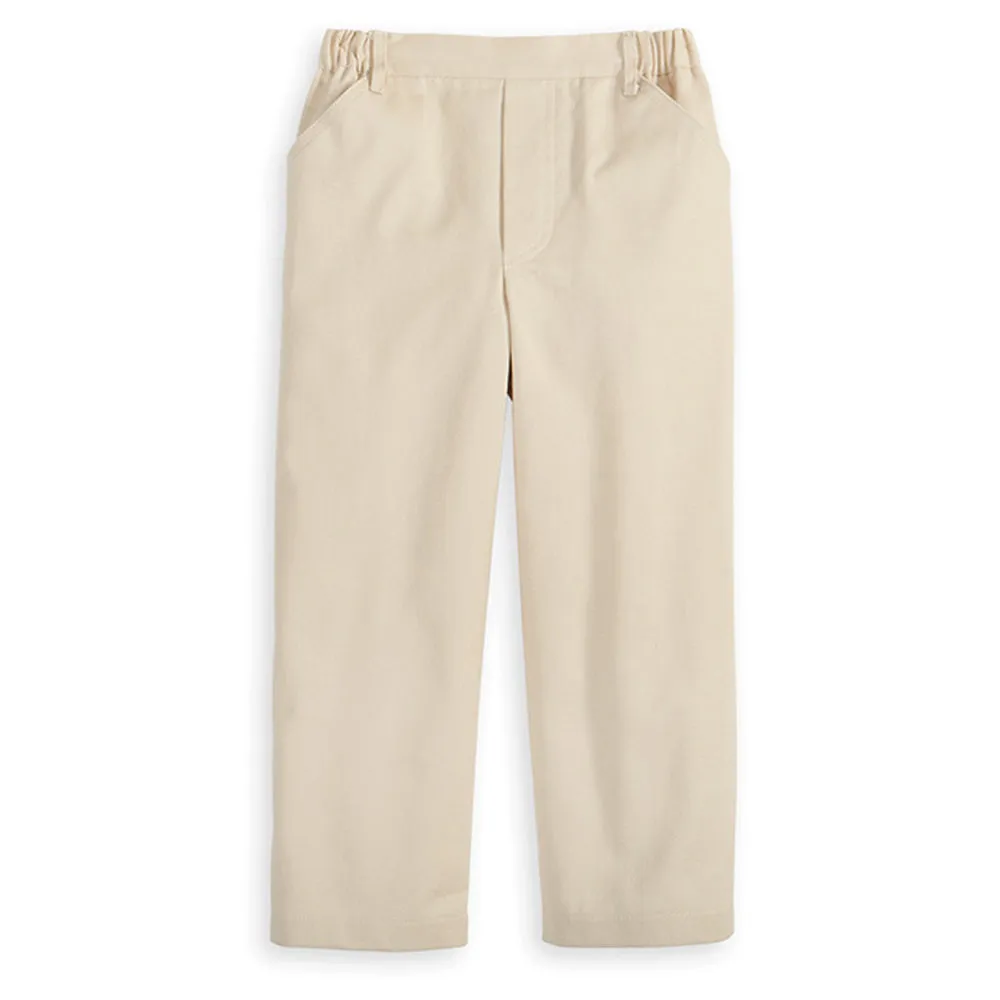 Twill Faux Zip Pant -- Stone Twill