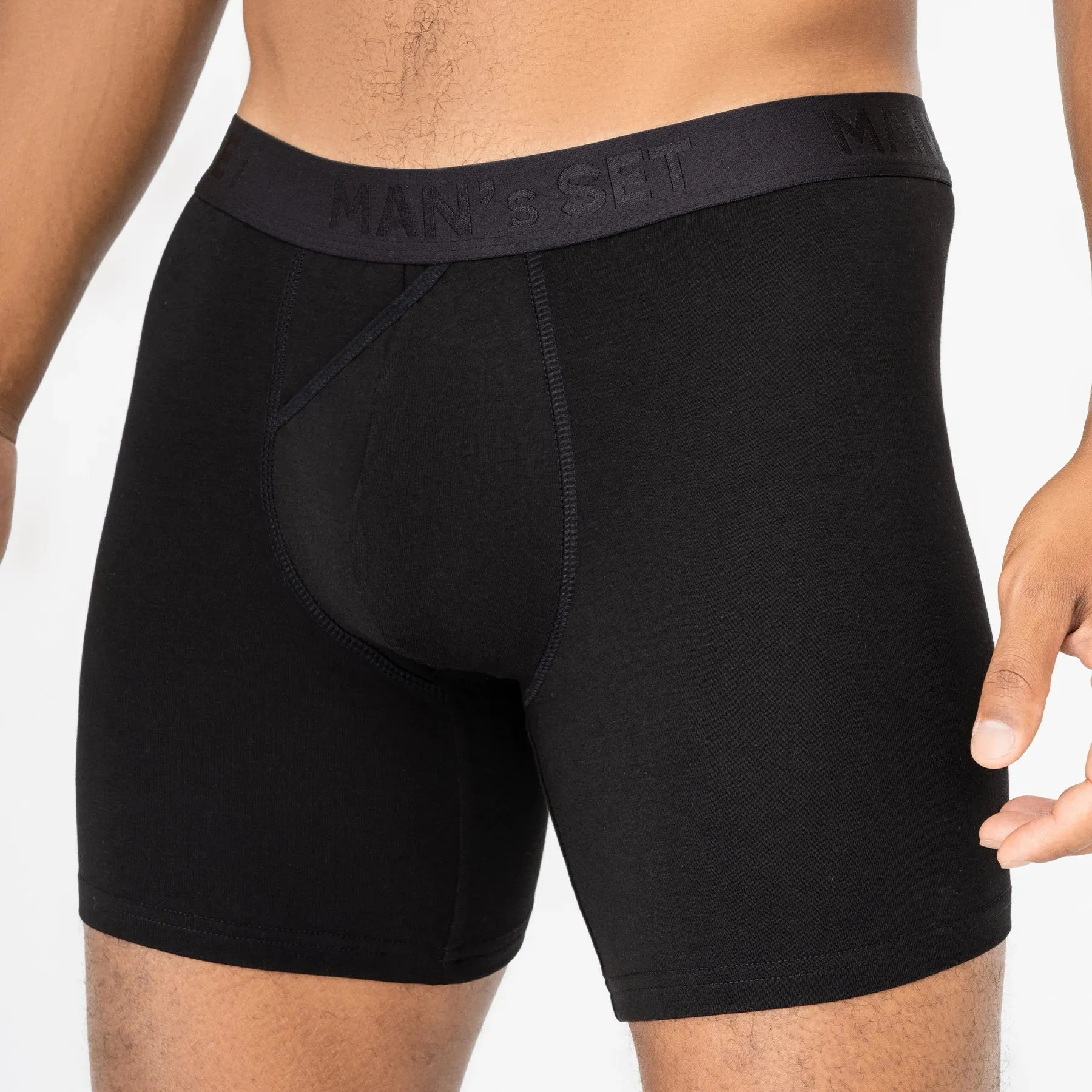 UltraSoft  Boxer Brief 7.6" OpenFly, Black