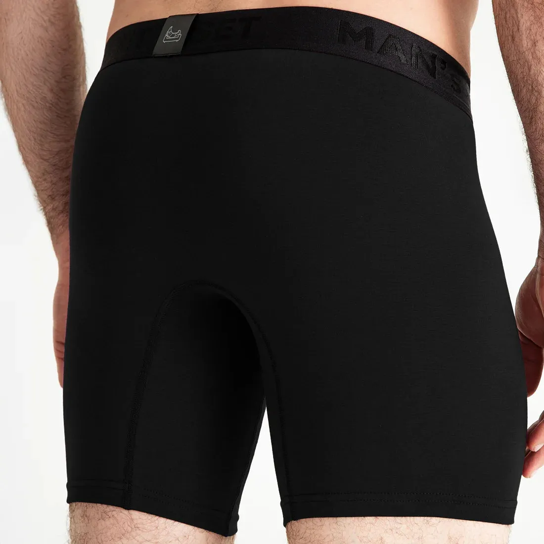 UltraSoft  Boxer Brief 7.6" OpenFly, Black