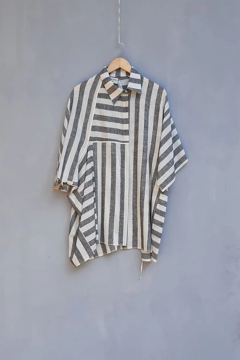 Urvashi Kaur   I   Daejeon SHIRT TERRA SHIRT Hand Spun Cotton slate and shell TESSELLATE- 74