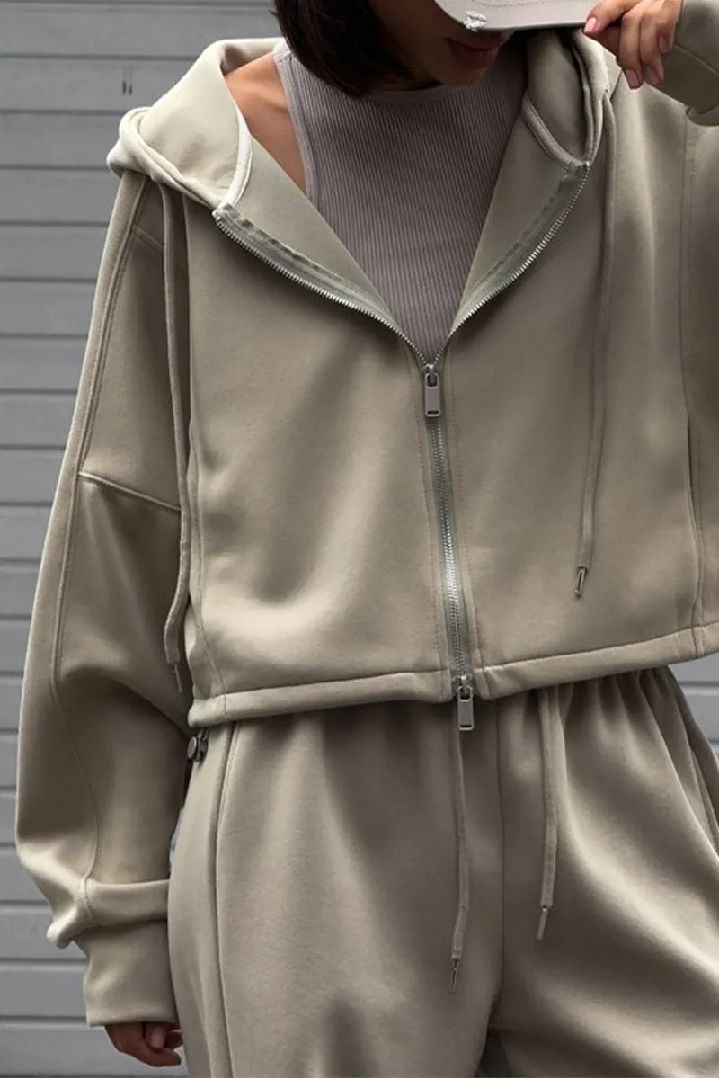 US3409 Workout Jacket and Sweatpants Set