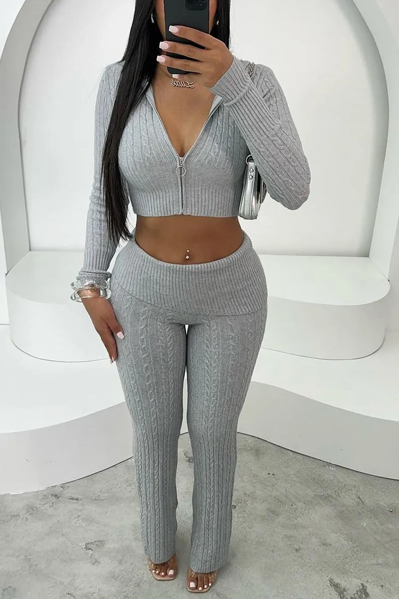 UT3001 Knitted Shirt and Pants Set