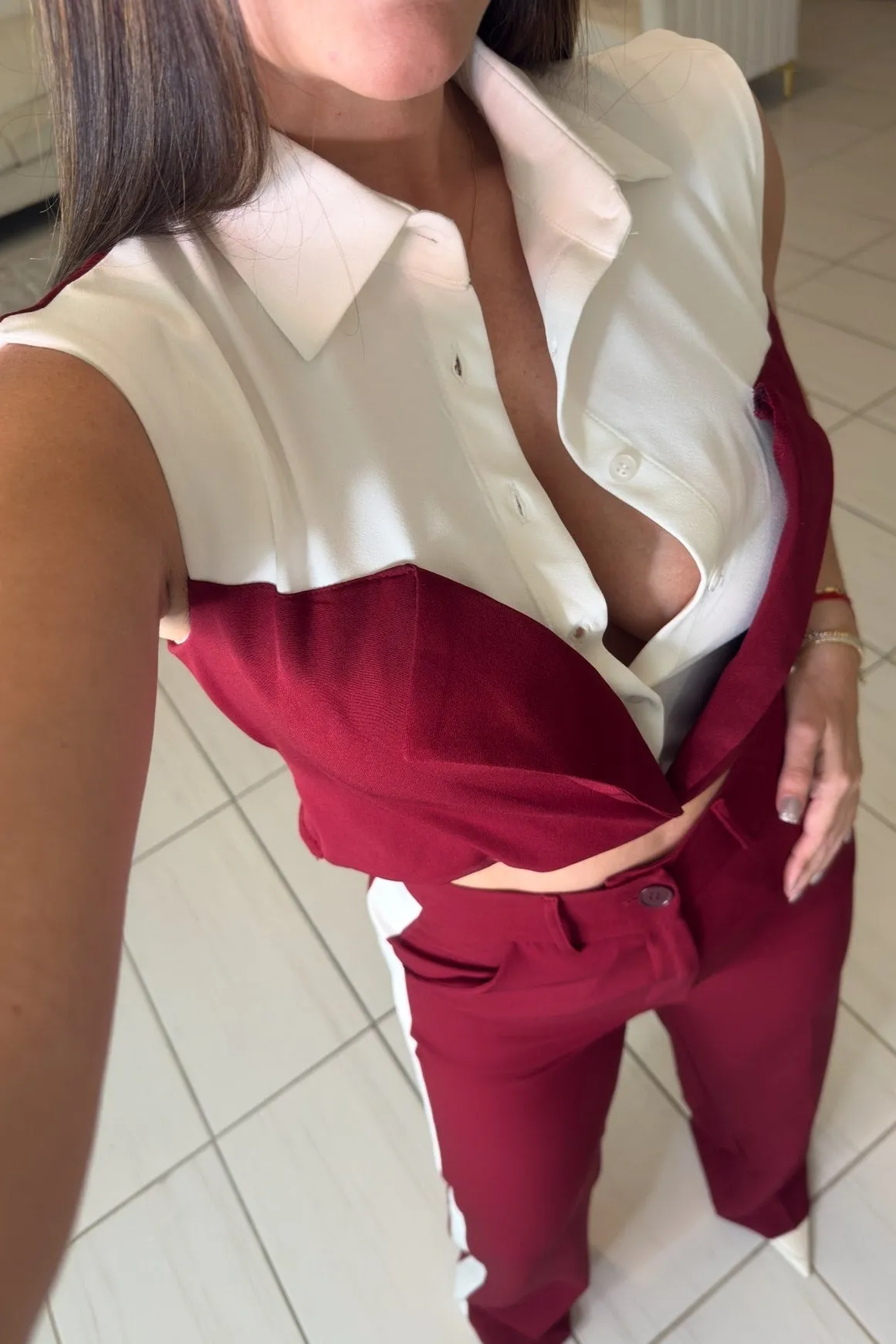 Utility Chic Wine Pants Set