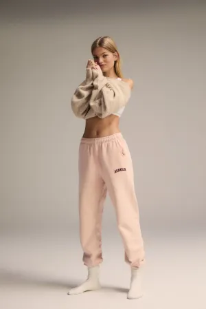 Varsity Washed Sweatpants - Blush Pink/Burgundy
