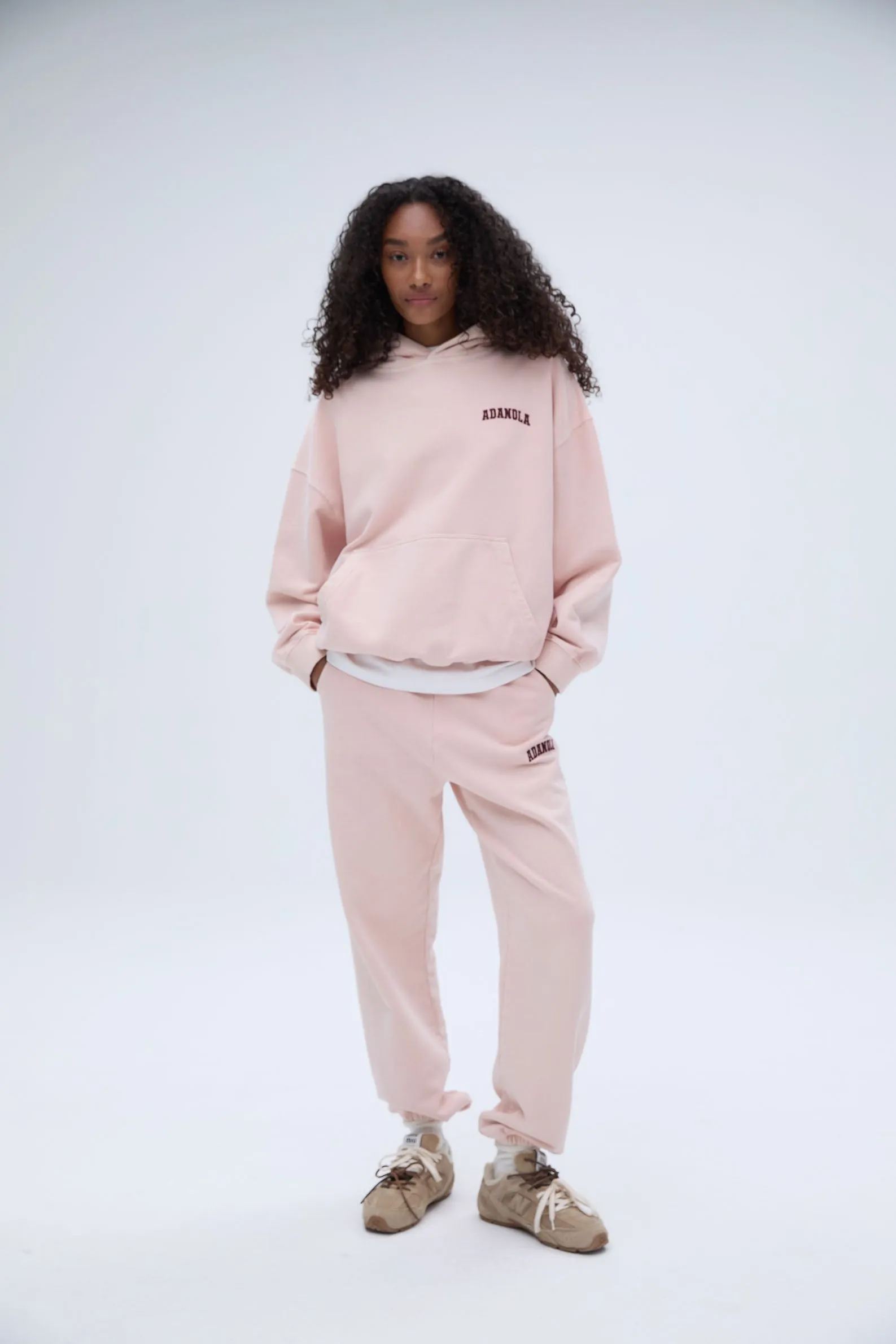 Varsity Washed Sweatpants - Blush Pink/Burgundy