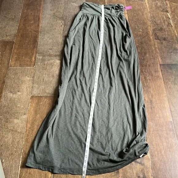 Velvet Women’s Vintage Slub Strapless Maxi Dress/Skirt in Military Green Sz Sm…