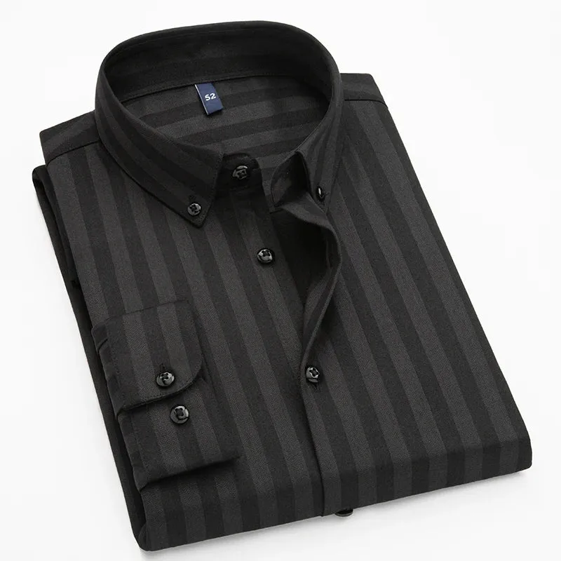 Vertical Stripe Slim Fit Men's Dress Shirt