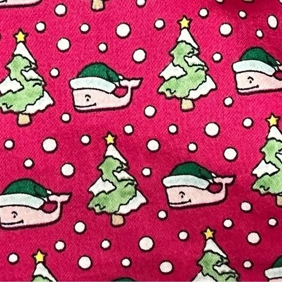 Vineyard Vines Christmas Whales Red Cotton Pajama Lounge Pants Size Medium