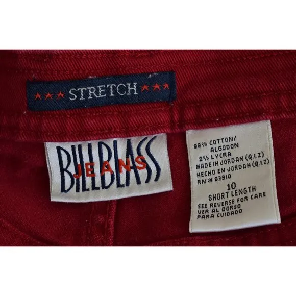Vintage 90s Red Cotton/lycra Jeans size 10 | 32 waist
