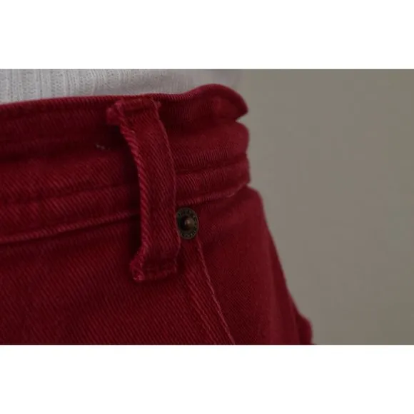 Vintage 90s Red Cotton/lycra Jeans size 10 | 32 waist