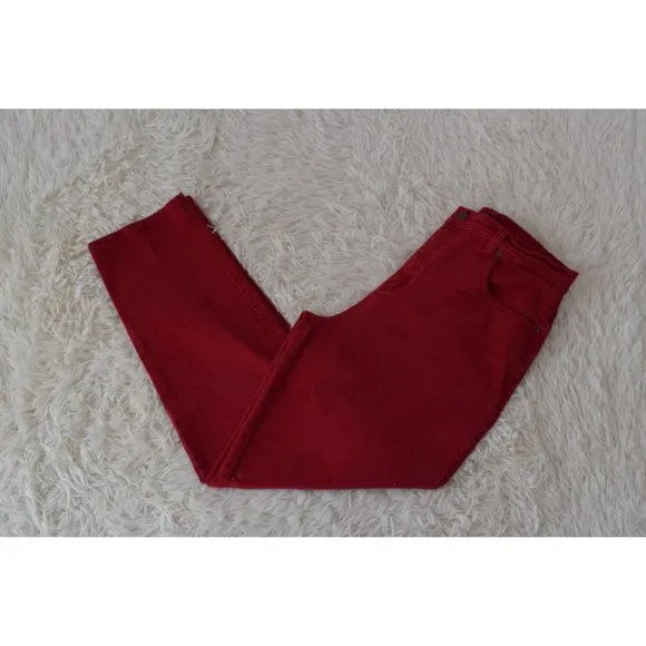 Vintage 90s Red Cotton/lycra Jeans size 10 | 32 waist
