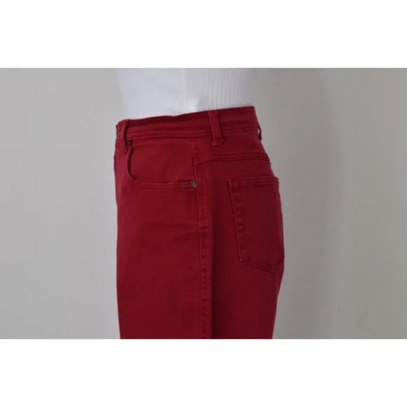 Vintage 90s Red Cotton/lycra Jeans size 10 | 32 waist