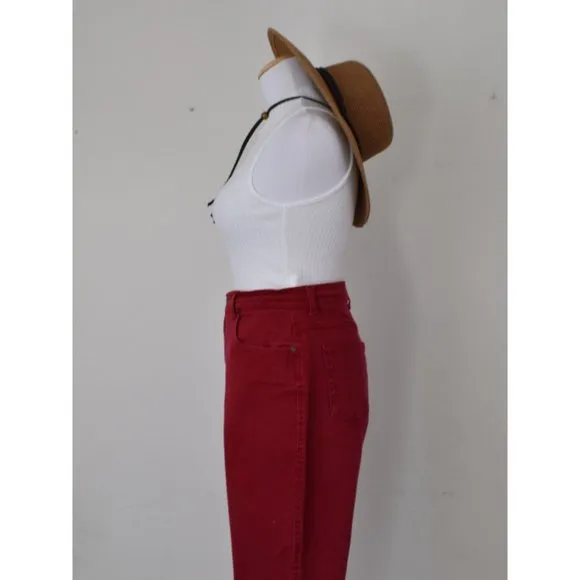 Vintage 90s Red Cotton/lycra Jeans size 10 | 32 waist