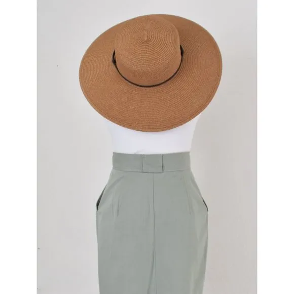 Vintage 90s Sage Poly/Cotton High Waisted Skirt size 7/8 | 26 waist
