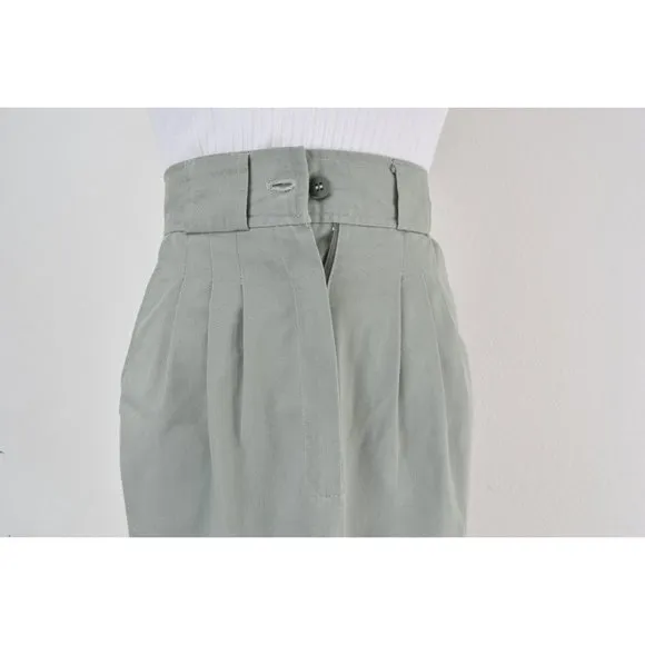 Vintage 90s Sage Poly/Cotton High Waisted Skirt size 7/8 | 26 waist