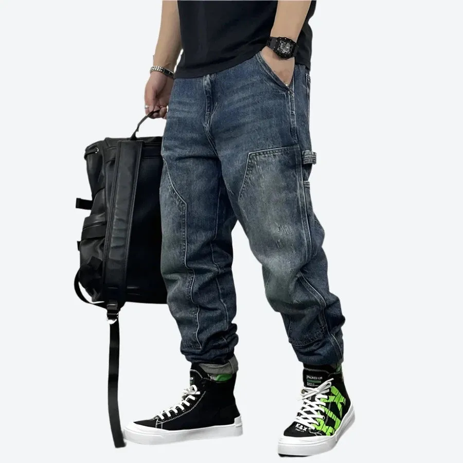 Vintage Loose Fit Cargo Denim Jeans